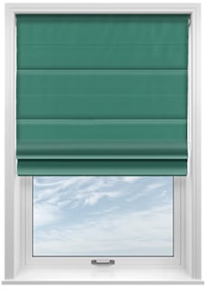 Akoya Faux Silk, Lustre Emerald Green - Motorised Roman Blind